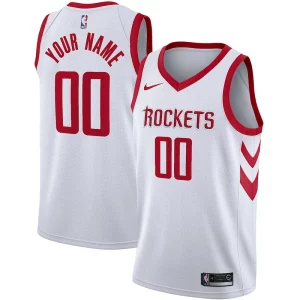 Houston Rockets Nike Swingman Custom Jersey Association Edition Gorgeous White Great for Fans