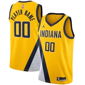Indiana Pacers Eye - catching Jordan Brand Swingman Custom Jersey Statement Edition Gold Must - Have for Jerseys Lovers