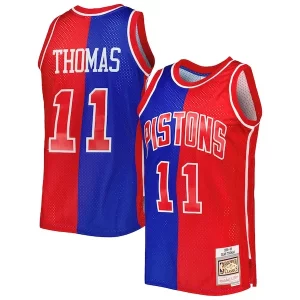 Isiah Thomas Isiah Thomas Hardwood Classics 1988/89 Split Swingman Jersey Eye - catching Blue/Red Must - Have for Jerseys Lovers