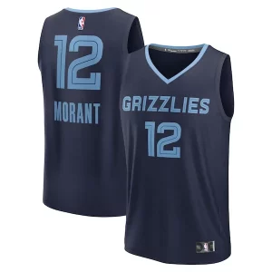 Ja Morant Chic Memphis Grizzlies Youth Fast Break Replica Player Jersey Icon Edition Navy Ideal for Collectors
