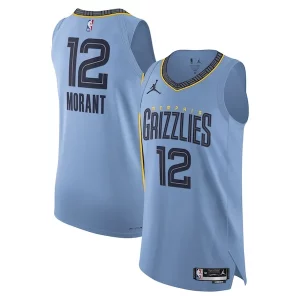 Ja Morant Memphis Chic Grizzlies Jordan Brand Authentic Player Jersey Statement Edition Light Blue Great for Fans