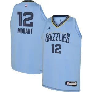 Ja Morant Memphis Grizzlies Jordan Brand Youth Swingman Jersey Statement Stylish Edition Light Blue Perfect for Game Day