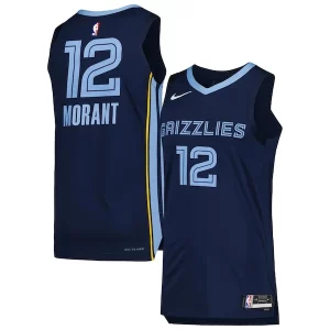 Ja Morant Memphis Grizzlies Nike Authentic Jersey Association Eye - catching Edition Navy Must - Have for Jerseys Lovers