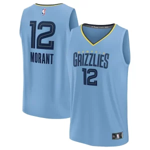 Ja Morant Stylish Memphis Grizzlies Fast Break Replica Player Jersey Statement Edition Light Blue Must - Have for Jerseys Lovers