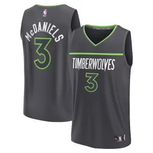 Jaden McDaniels Minnesota Timberwolves Youth Fast Break Gorgeous Replica Player Jersey Statement Edition Black Must - Have for Jerseys Lovers