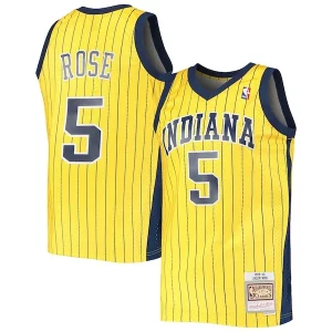 Jalen Rose Indiana Pacers Unique 1999/00 Hardwood Classics Swingman Jersey Gold for Basketball Enthusiasts