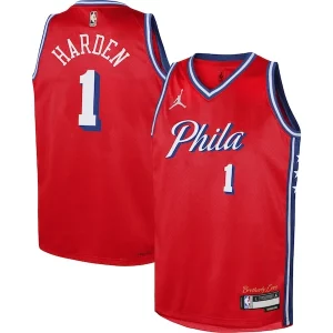 James Harden Fabulous Philadelphia 76ers Jordan Brand Youth Swingman Jersey Statement Edition Red Great for Fans