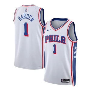 James Harden Philadelphia 76ers Premium Nike Unisex Swingman Jersey Association Edition White Great for Fans