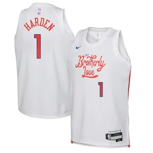 James Harden Philadelphia Gorgeous 76ers Nike Youth 2022/23 Swingman Jersey City Edition White for Basketball Enthusiasts