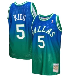 Jason Chic Kidd Dallas Mavericks 1994/95 Hardwood Classics Fadeaway Swingman Player Jersey Green/Navy Perfect for Game Day