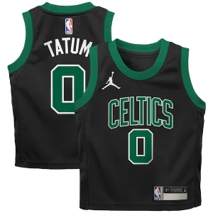 Jayson Tatum Unique Boston Celtics Jordan Brand Preschool 2022/23 Replica Jersey Statement Edition Black Ideal for Collectors