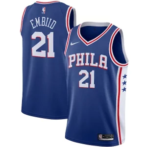 Joel Embiid Philadelphia 76ers Nike 2019/2020 Swingman Jersey Chic Icon Edition Royal Must - Have for Jerseys Lovers