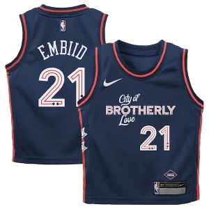 Joel Embiid Philadelphia 76ers Nike Eye - catching Toddler Swingman Replica Jersey City Edition Navy Great for Fans