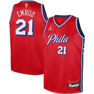 Joel Embiid Philadelphia Fabulous 76ers Jordan Brand Youth Swingman Jersey Statement Edition Red Ideal for Collectors