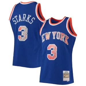 John Gorgeous Starks New York Knicks 1991/92 Hardwood Classics NBA 75th Anniversary Diamond Swingman Jersey Blue for Basketball Enthusiasts