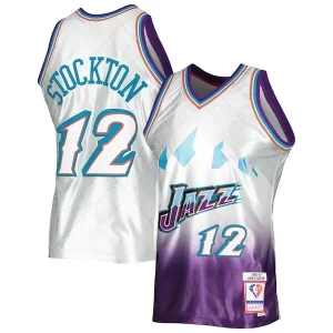 John Stockton Utah Jazz 1996/97 Hardwood Chic Classics 75th Anniversary Swingman Jersey Platinum Ideal for Collectors