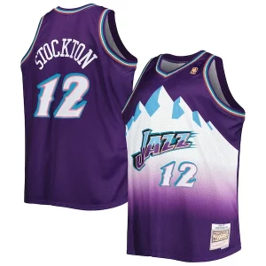John Stockton Utah Jazz Big & Tall Hardwood Classics 1996/97 Elegant Swingman Jersey Purple for Basketball Enthusiasts