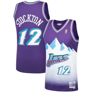 John Stockton Utah Jazz Hardwood Classics Swingman Stylish Jersey Purple for Basketball Enthusiasts
