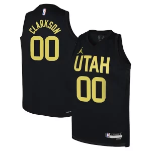 Jordan Clarkson Utah Jazz Jordan Brand Youth Swingman Jersey Statement Edition Black Gorgeous Great for Fans