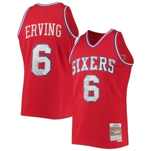 Julius Erving Philadelphia 76ers 1982/83 Hardwood Classics NBA 75th Anniversary Diamond Swingman Stylish Jersey Red Perfect for Game Day