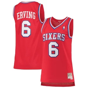 Julius Erving Philadelphia 76ers Women's Trendy 1982/83 Hardwood Classics Swingman Jersey Red Ideal for Collectors
