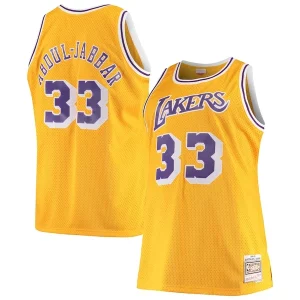 Kareem Abdul Eye - catching Jabbar Los Angeles Lakers 1984/85 Big & Tall Hardwood Classics Swingman Jersey Gold Must - Have for Jerseys Lovers