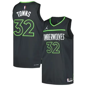 Karl Anthony Towns Minnesota Timberwolves Jordan Brand Authentic Player Elegant Jersey Statement Edition Anthracite Great for Fans