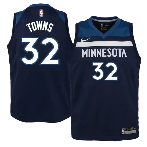 Karl Anthony Towns Minnesota Timberwolves Nike Youth Premium Swingman Jersey Navy Icon Edition Must - Have for Jerseys Lovers