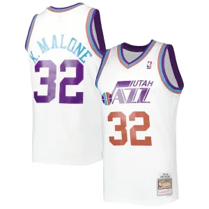 Karl Malone Utah Jazz 1991/92 Hardwood Classics Reload 3.0 Swingman Jersey White Unique Great for Fans