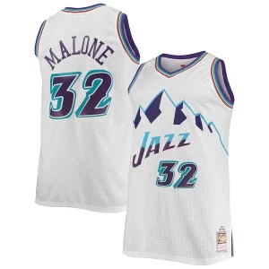 Karl Malone Utah Jazz 1996/97 Big & Tall Hardwood Classics Swingman Jersey White/Purple Fabulous Must - Have for Jerseys Lovers
