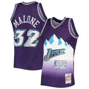 Karl Malone Utah Jazz 1996/97 Hardwood Classics NBA Chic 75th Anniversary Diamond Swingman Jersey Purple Must - Have for Jerseys Lovers