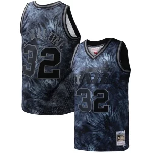 Karl Malone Utah Jazz Hardwood Classics 1991/92 Trendy Tie Dye Swingman Jersey Black Great for Fans
