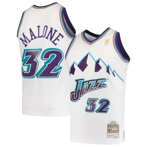 Karl Malone Utah Jazz Premium 1996/97 Hardwood Classics Swingman Jersey White Perfect for Game Day