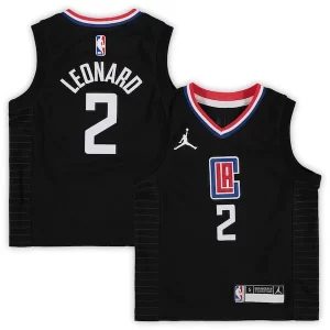 Kawhi Leonard Eye - catching LA Clippers Jordan Brand Preschool 2020/21 Fast Break Replica Jersey Statement Edition Black Perfect for Game Day