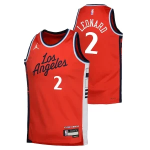 Kawhi Leonard LA Clippers Jordan Brand Youth Swingman Jersey Statement Edition Red Trendy Ideal for Collectors