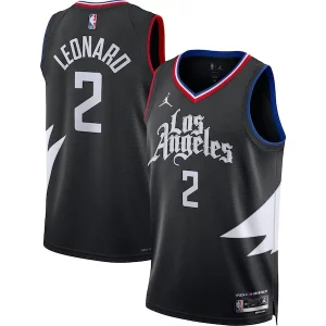 Kawhi Leonard LA Clippers Jordan Premium Brand Unisex Swingman Jersey Statement Edition Black Perfect for Game Day