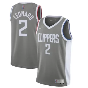 Kawhi Leonard LA Clippers Nike 2020/21 Gorgeous Swingman Player Jersey Gray Earned Edition Perfect for Game Day