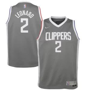Kawhi Leonard LA Clippers Unique Nike Youth 2020/21 Swingman Player Jersey Gray Earned Edition Must - Have for Jerseys Lovers