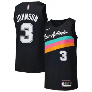 Keldon Unique Johnson San Antonio Spurs Nike Swingman Player Jersey City Edition Black Ideal for Collectors