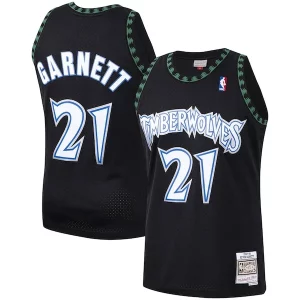 Kevin Garnett Gorgeous Minnesota Timberwolves Hardwood Classics Swingman Jersey Black/White for Basketball Enthusiasts