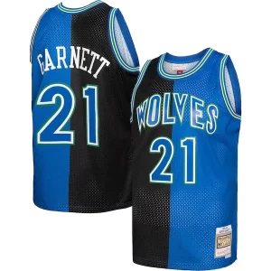 Kevin Garnett Minnesota Stylish Timberwolves Hardwood Classics 1995/96 Split Swingman Jersey Black/Blue Ideal for Collectors