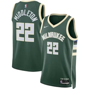 Khris Fabulous Middleton Milwaukee Bucks Nike Unisex Swingman Jersey Icon Edition Hunter Green Great for Fans