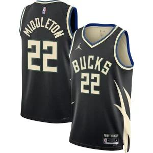 Khris Middleton Milwaukee Bucks Jordan Brand Unisex Swingman Jersey Statement Edition Unique Black for Basketball Enthusiasts