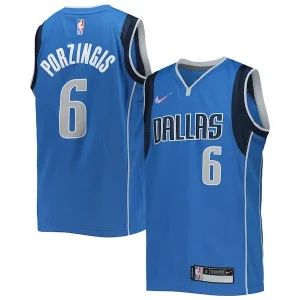 Kristaps Porzingis Dallas Mavericks Nike Youth 2021/22 Diamond Swingman Jersey Icon Edition Chic Blue Perfect for Game Day