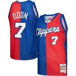 Lamar Eye - catching Odom LA Clippers Hardwood Classics 2000/01 Split Swingman Jersey Royal/Red Perfect for Game Day
