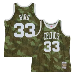 Larry Bird Boston Celtics Hardwood Classics 1985/86 Ghost Green Swingman Jersey Trendy Camo Ideal for Collectors