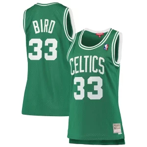 Larry Bird Fabulous Boston Celtics Women's 1985 86 Hardwood Classics Swingman Jersey Kelly Green Ideal for Collectors