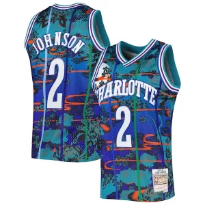 Larry Johnson Charlotte Hornets 1992/93 Hardwood Classics Lunar New Gorgeous Year Swingman Jersey Teal Must - Have for Jerseys Lovers