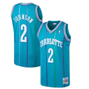 Larry Johnson Charlotte Hornets 1992/93 Hardwood Classics Swingman Jersey Fabulous Teal Must - Have for Jerseys Lovers
