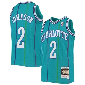 Larry Johnson Charlotte Hornets Chic Youth 1992/93 Hardwood Classics Swingman Jersey Teal for Basketball Enthusiasts